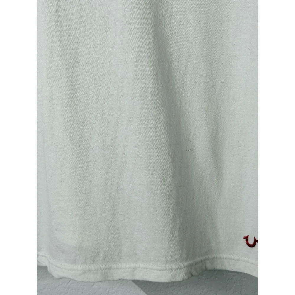 True Religion T-Shirt Lot of 2 Men's Large White Gray Minimal Logo Crew Neck